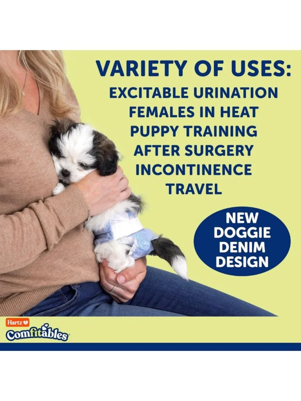 Disposable Dog Diapers Size M, 32 Count - Comfortable, Secure Fit, Easy to Use